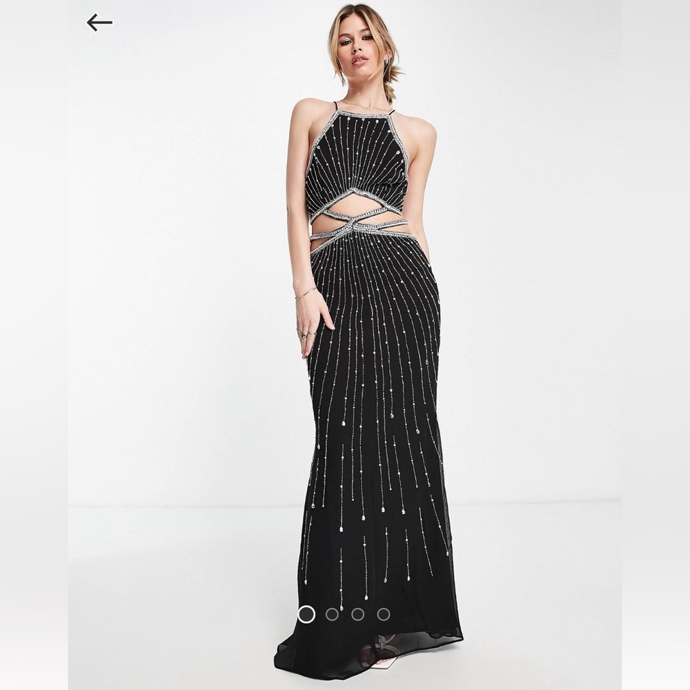 Strappy cutout maxi dress with pearl embellishment - New with tags